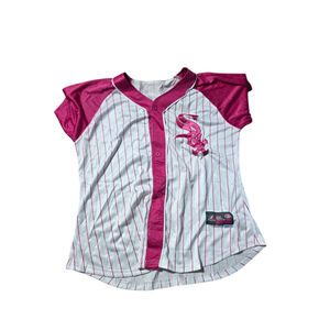 Women's Majestic White & Pink Chicago White Sox Konerko 14 Jersey M #376